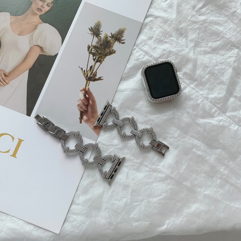Dây Đeo Đồng Hồ Bằng Kim Loại Cho Apple Watch Band Series 7 6 SE 5 4 3 41mm 45mm 40mm 44mm 42/38mm