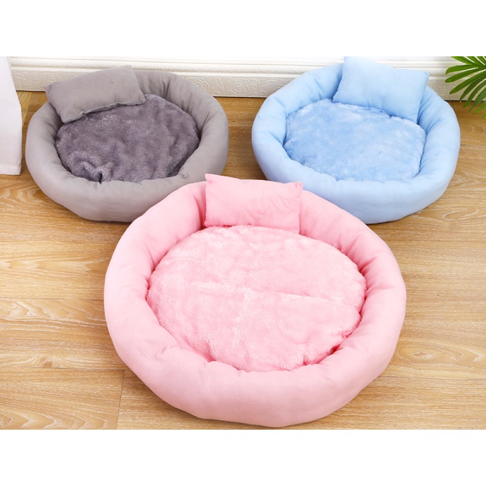 {Freeship} Đệm/Nệm Ổ Nằm Tròn Cho Chó Mèo Vải Mềm, Mịn, Êm