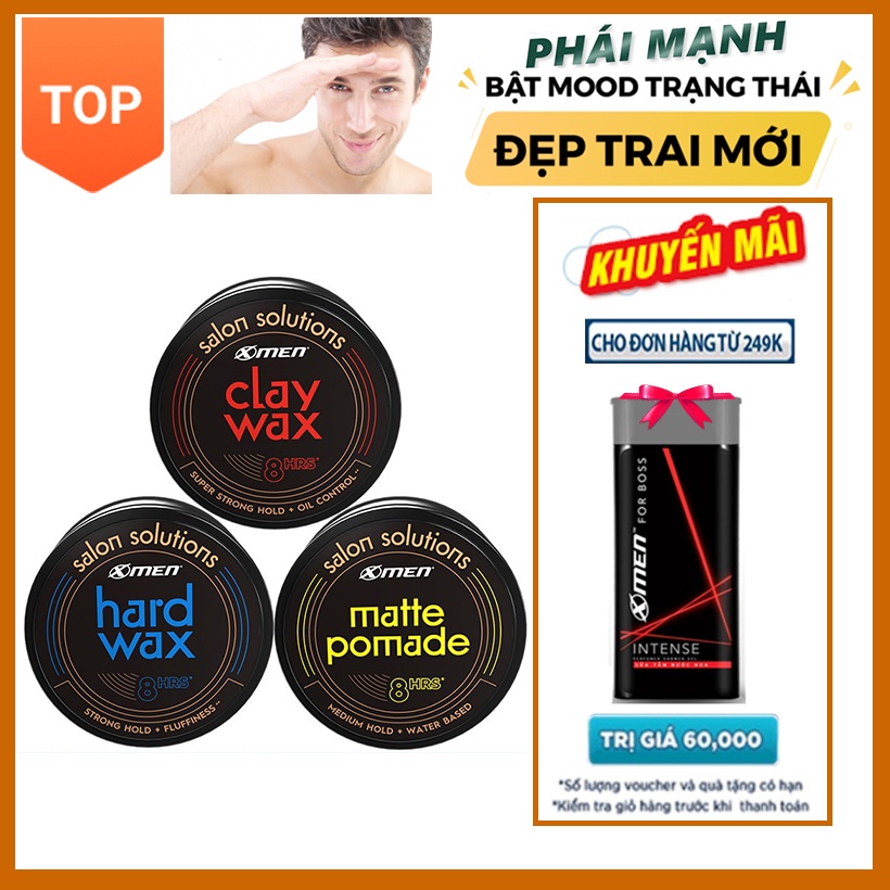 Sáp Vuốt Tóc XMen Salon Solution Clay Wax/ Matte Pomade/ Hard Wax 70g new