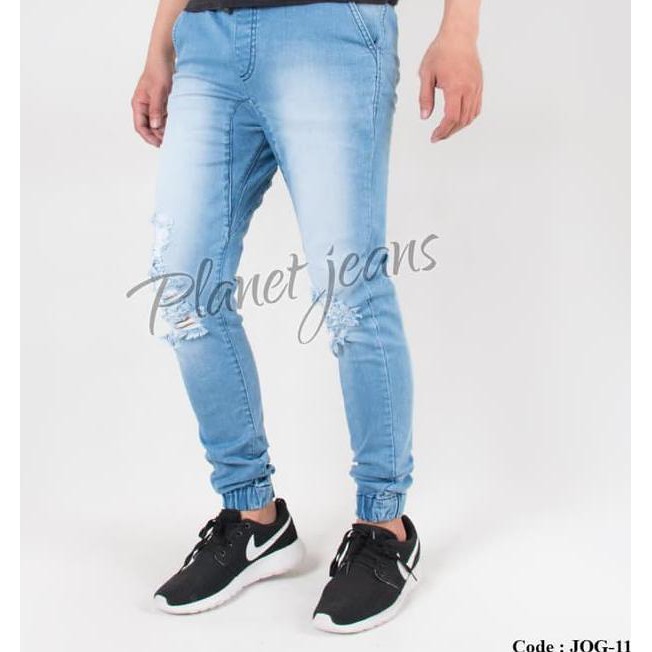 Quần Jogger Vải Jean Rách Thời Trang Nam Tính