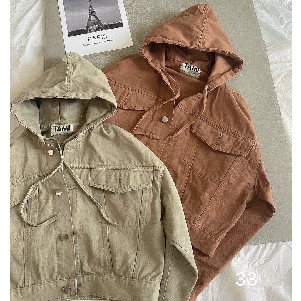 Áo Khoác Jean Kaki Màu Hot Nhất Năm ms33