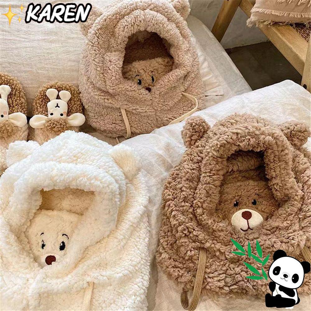 Mũ Len Trùm Tai Bằng Lông Nhung Dễ Thương Xinh Xắn