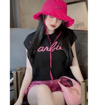 Áo Croptop Dệt Kim Barbie , Áo Thun Mongtoghi Hàng Quảng Châu Loại 1