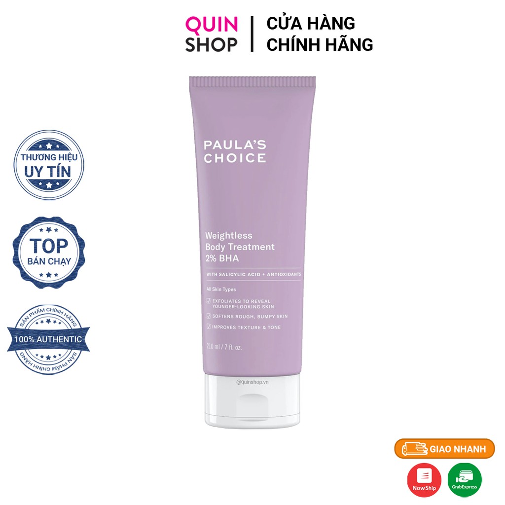 Kem Dưỡng Giảm Mụn Cơ Thể Paula's Choice Weightless Body Treatment 2% BHA