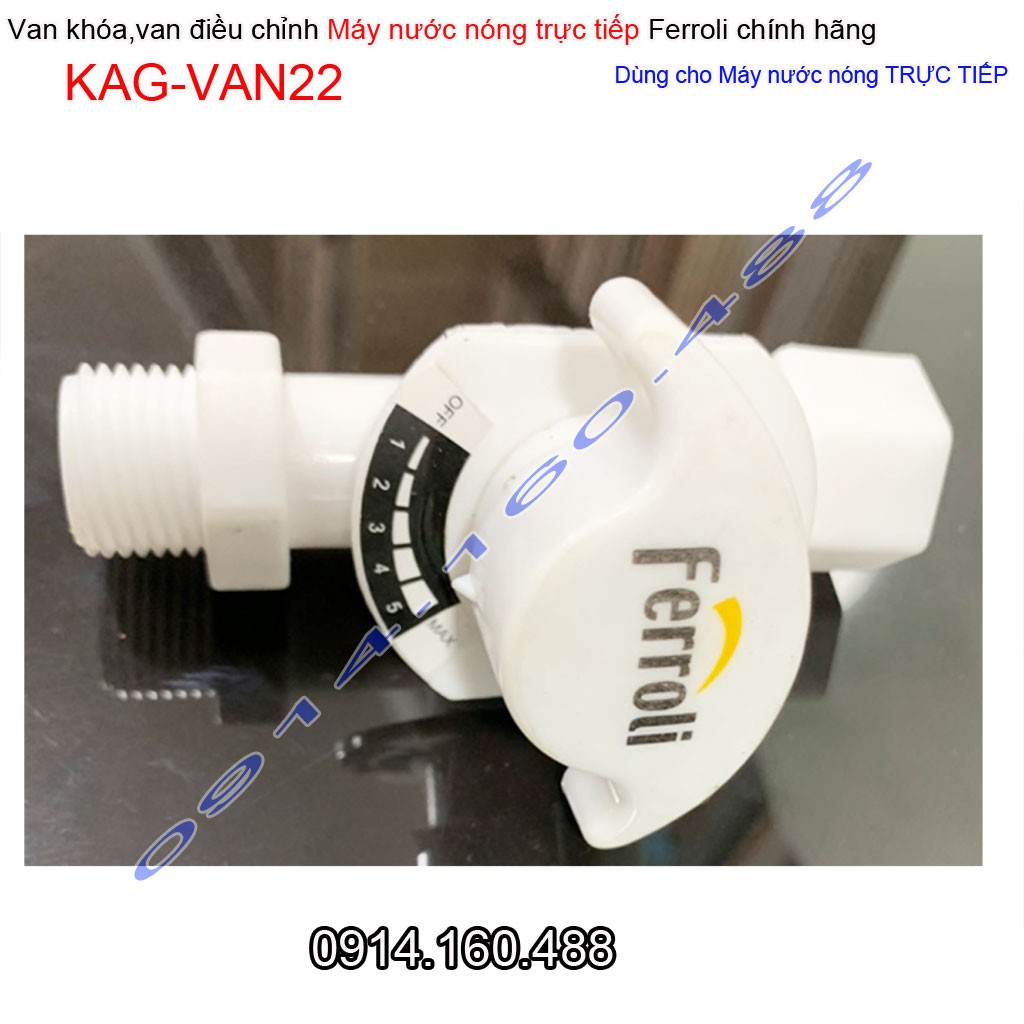 Van khóa máy nước nóng trực tiếp KAG-VAN22, van đóng mở điều chỉnh nước máy nước nóng van 1 chiều