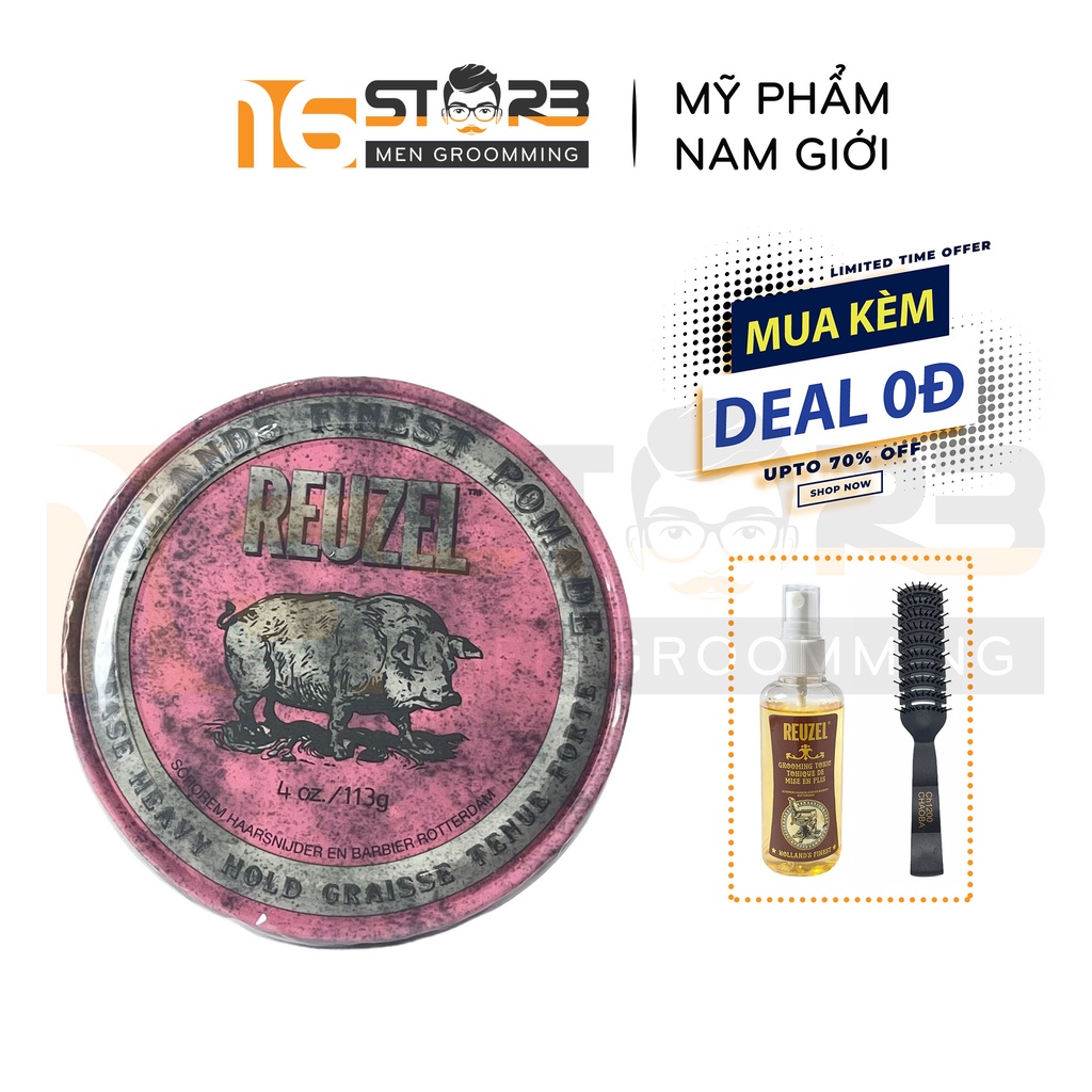 Sáp Vuốt Tóc Reuzel Pink Grease Heavy Hold - Gốc Dầu 35/113g