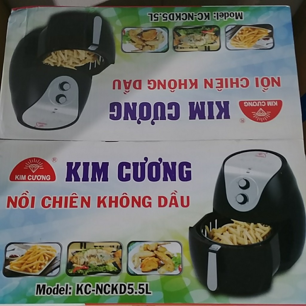 [Mã ELHADEV giảm 4% đơn 300K] Nồi Chiên Không Dầu 5.5 Lít Kim Cương KC-NCKD5.5L