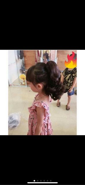 Tóc giả ngoặm cho bé gái, ngoặm xoăn ngắn kute cho bé đi chơi mã N036