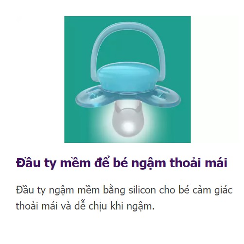 Ti Giả Avent Trong Suốt Đầu Dẹt Có Nắp Đậy, Núm Ty Ngậm Thông Khí Chống Đầy Hơi Cho Bé Sơ Sinh