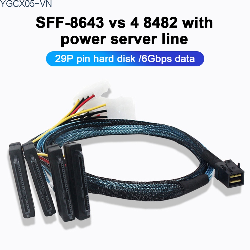 Cáp Chuyển Đổi Dữ Liệu Sas Sff-8643 Sang 4 Sff-8482 29pin + 4pin Cho Máy Tính Để Bàn | BigBuy360 - bigbuy360.vn