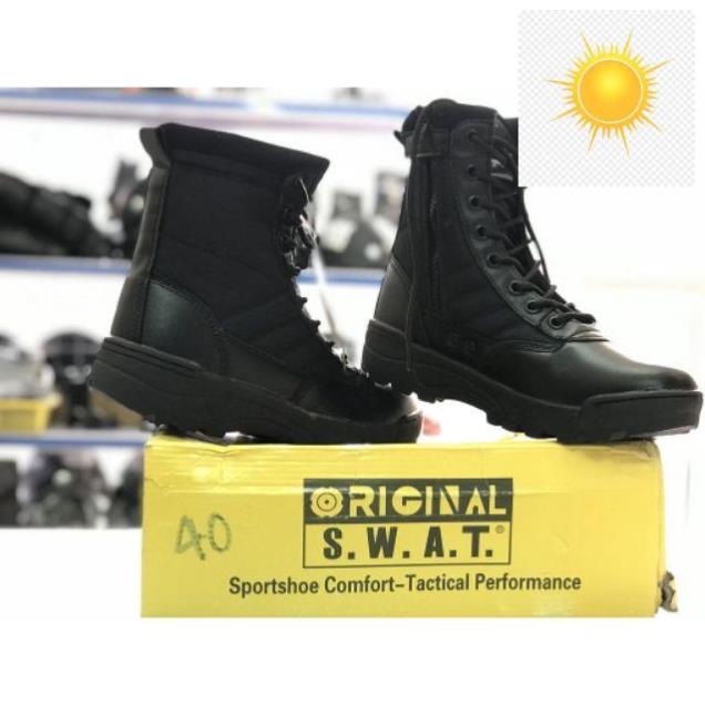 (Sẵn hàng) Giày Swat cao cổ màu đen đi phượt - giày chiến thuật cao cổ
