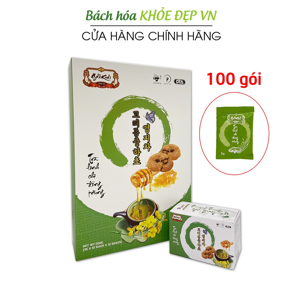 Trà Linh Chi Đồng Trùng Hạ Thảo GoldKaoli 100 gói - Tăng sức đề kháng, bồi bổ cơ thể