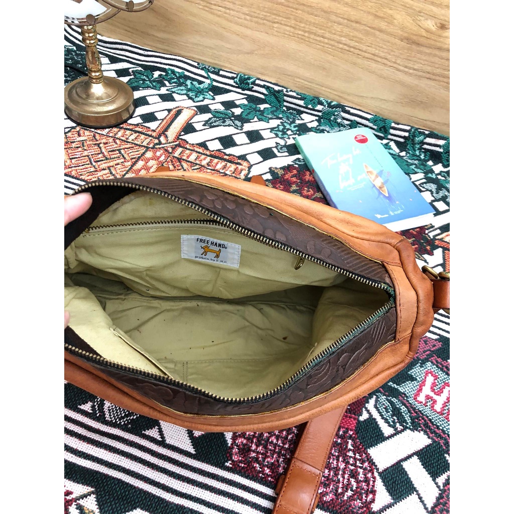 Túi đeo unisex da thật 100%, đã qua sử dụng