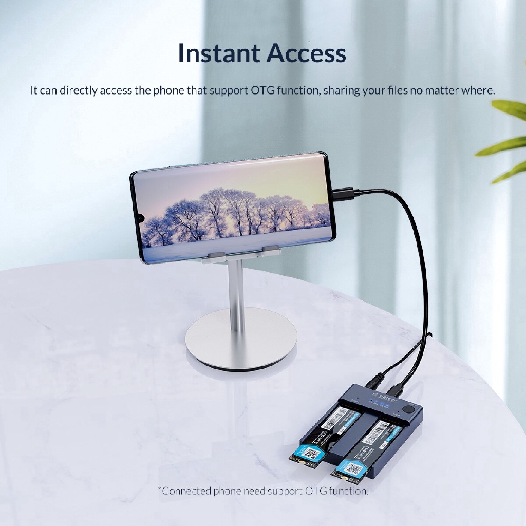 Thiết Bị Kết Nối Ổ Cứng ORICO Dual-Bay M.2 NVME USB C Sang NVME SSD M Key PCIe 2242 2260 2280 22110 M.2 M.2 PCIe Clone (M2P2-C3-C)