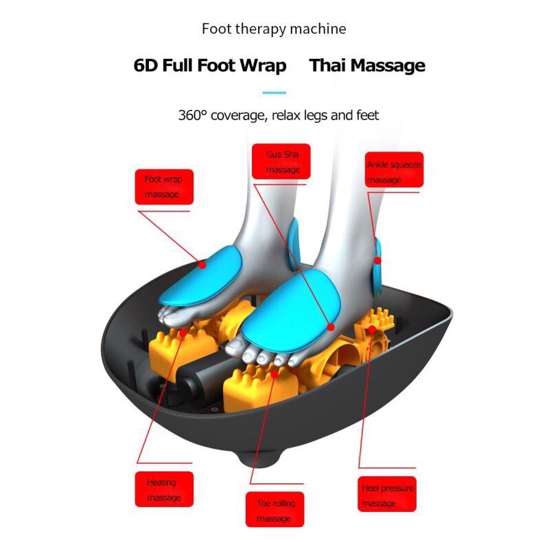 Máy massage chân  6d thế hệ mới- xoa bóp nén khí bấm huyệt