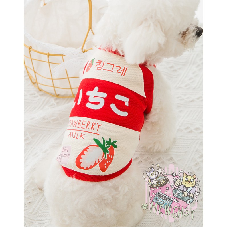 Áo 2 dây hình sữa trái cây siêu cute dành cho thú cưng vào mùa hè ♥