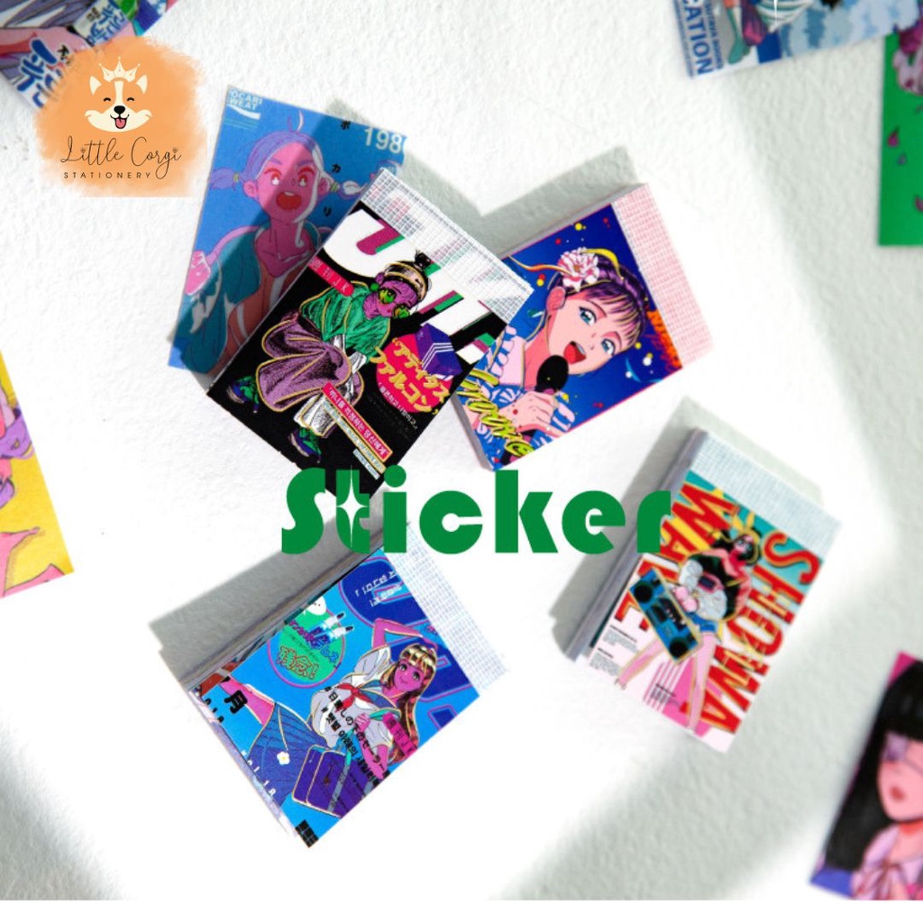 Set 20 hình dán sticker cô gái anime, manhwa phong cách - Xấp 20 sticker hình dán anime nhiều mẫu