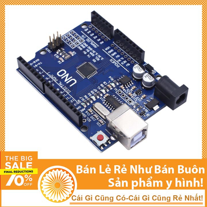 Kit Arduino R3 Chip Dán Giá Rẻ - Tặng Kèm Cáp Nạp Code