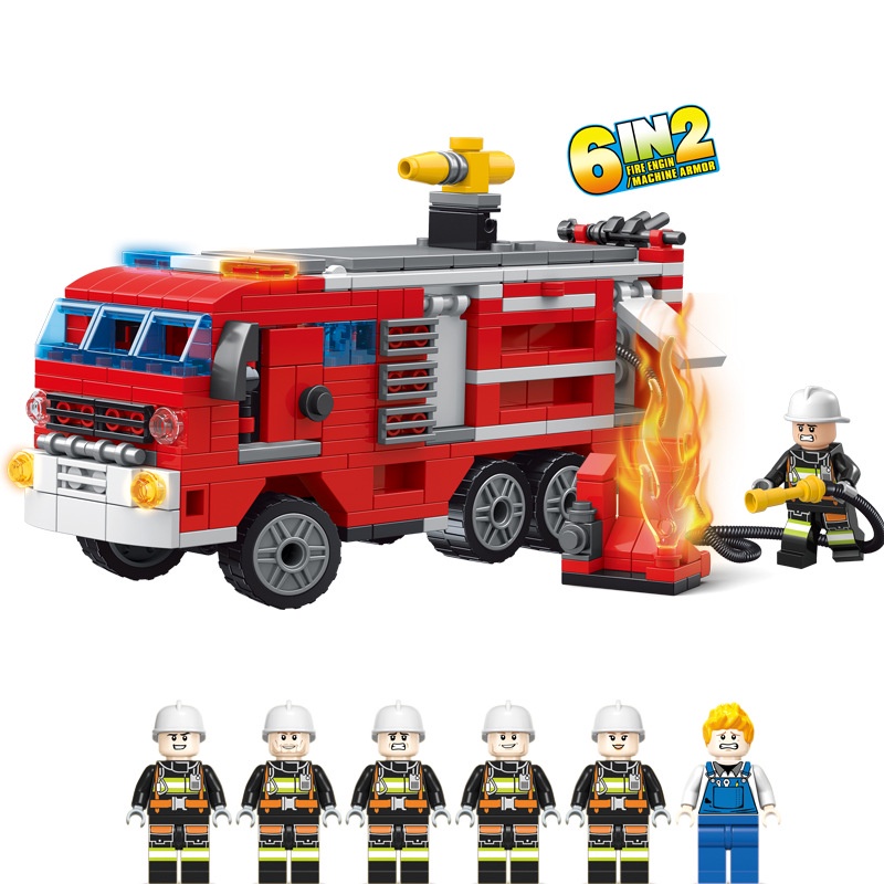 (SALE SHOCK) XẾP HÌNH  LEGO MÔ HÌNH XE CỨU HỎA BỘ 6IN1 MÃ 100044