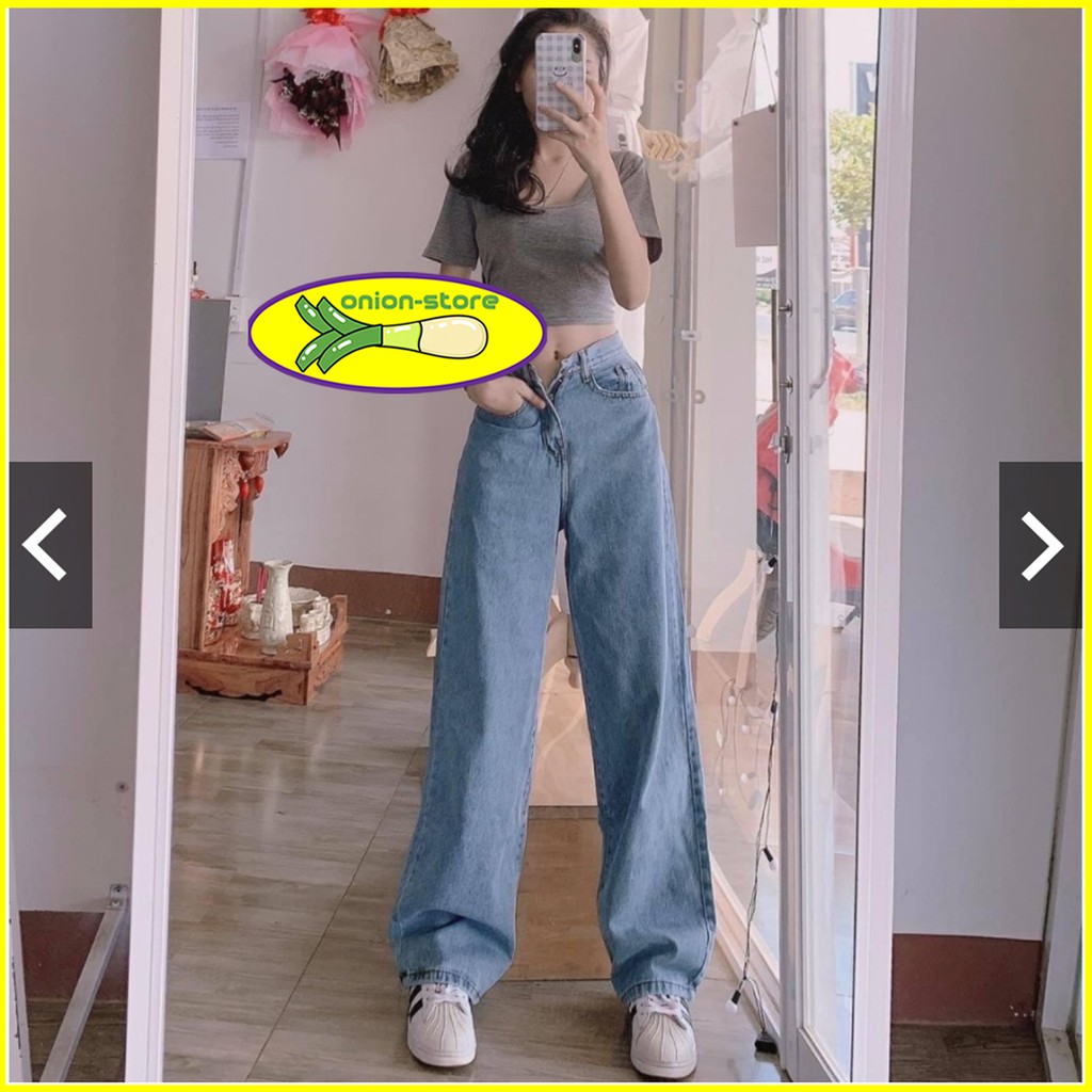 Quần Jean Ống Rộng-Chất Liệu Jean Không Giãn,Màu Xanh Nhạt-SIMPLE JEAN Unisex | BigBuy360 - bigbuy360.vn