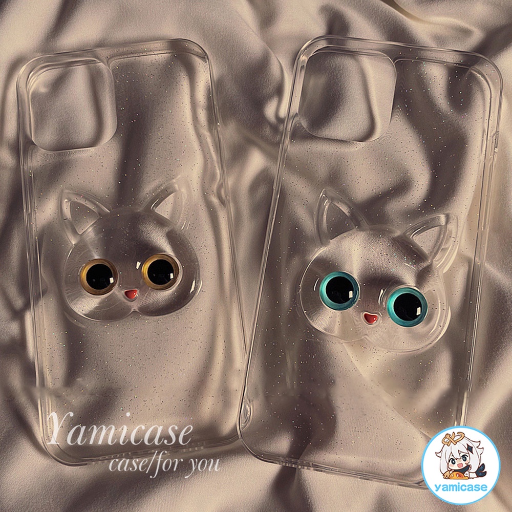 Ốp điện thoại TPU mềm trong suốt họa tiết chú mèo 3d chống sốc thích hợp cho iPhone 11 12 13 14 Pro Max X Xs XR 8 7 Plus