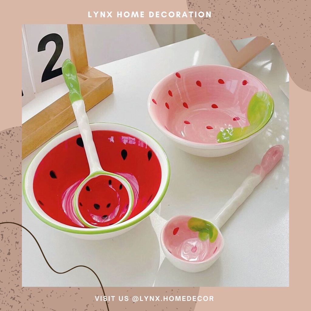 Bát Sứ Hình Dưa Hấu/ Dâu Tây decor dễ thương Lynxhome