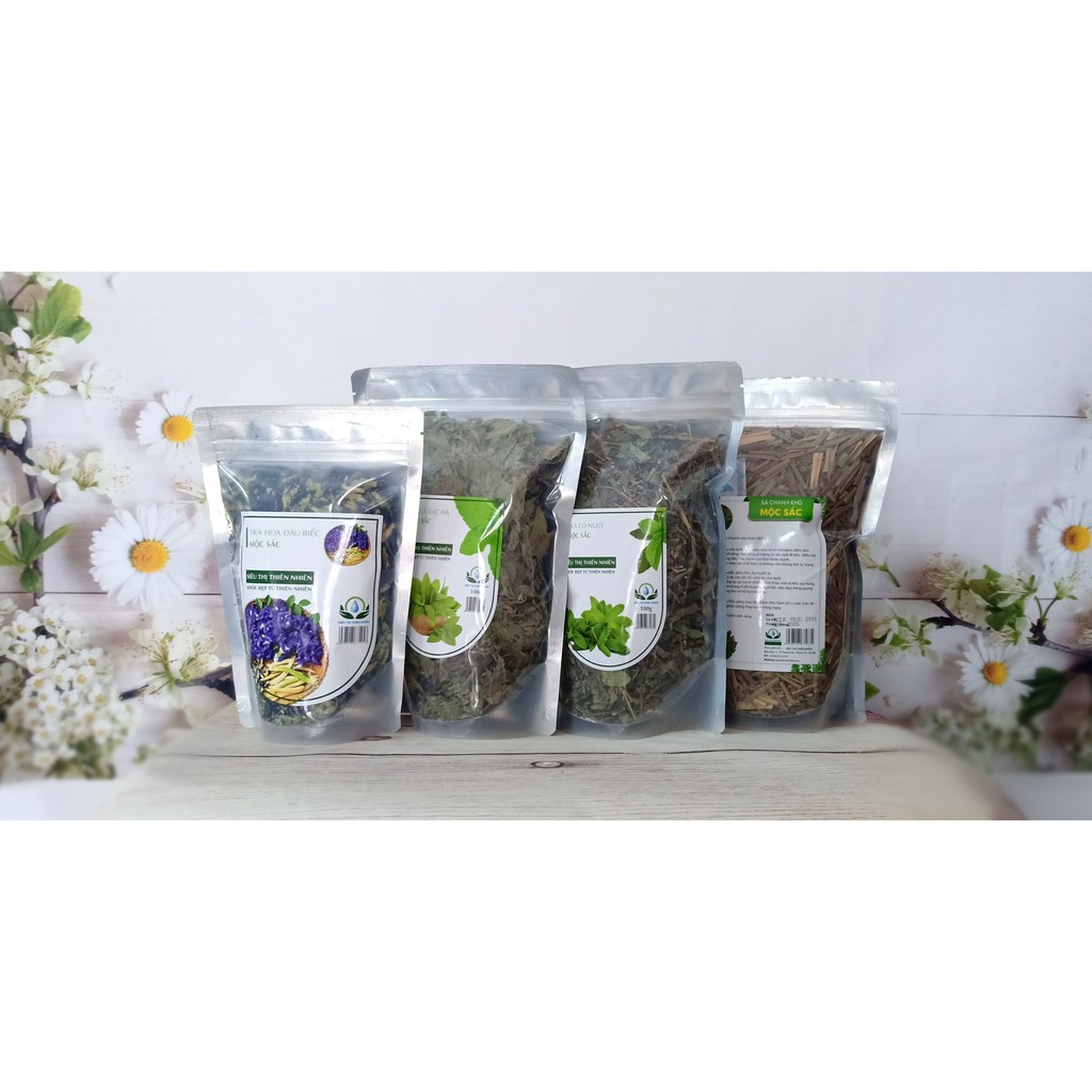 Trà Mộc Sắc mix 4 vị cho người sành trà: đậu biếc, bạc hà, sả chanh, cỏ ngọt của Siêu thị thiên nhiên | BigBuy360 - bigbuy360.vn