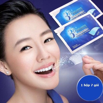 Miếng dán trắng răng 3D White Teeth Whitening Strip làm trắng răng nhanh chóng tiện lợi dễ sử dụng 1 hộp 7 miếng