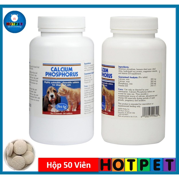 Canxi viên hỗ trợ tình trạng thiếu hụt canxi cho chó mèo thú cưng - Calcium Phosphorus [Giá 1 viên]