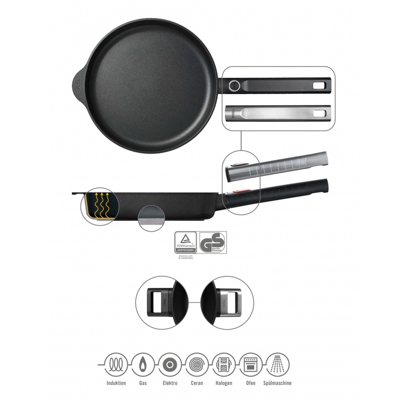 Chảo chống dính Woll Diamond Lite Saute Pans thành cao [nhập Đức chính hãng]