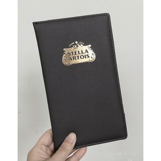 Kẹp bill thanh toán bằng da Hàn Quốc 115x210mm (Xám) (Sản phẩm bán ko logo)
