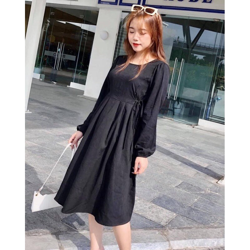 Váy Babydoll Dài Tay Có Dây điều Chỉnh Eo,Nhiều Màu