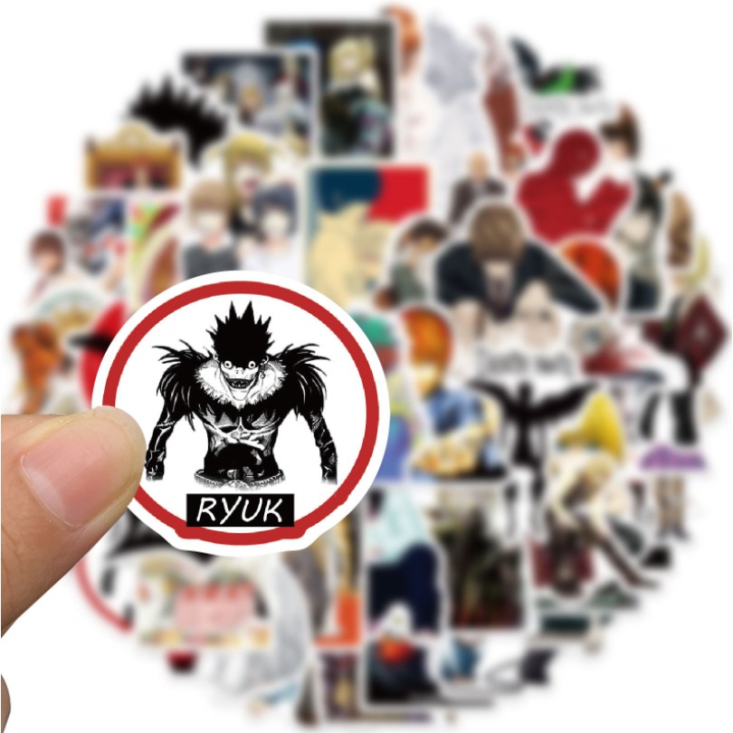 Combo 100 sticker Anime Death Note không thấm nước dán laptop, vali, mũ bảo hiểm,...