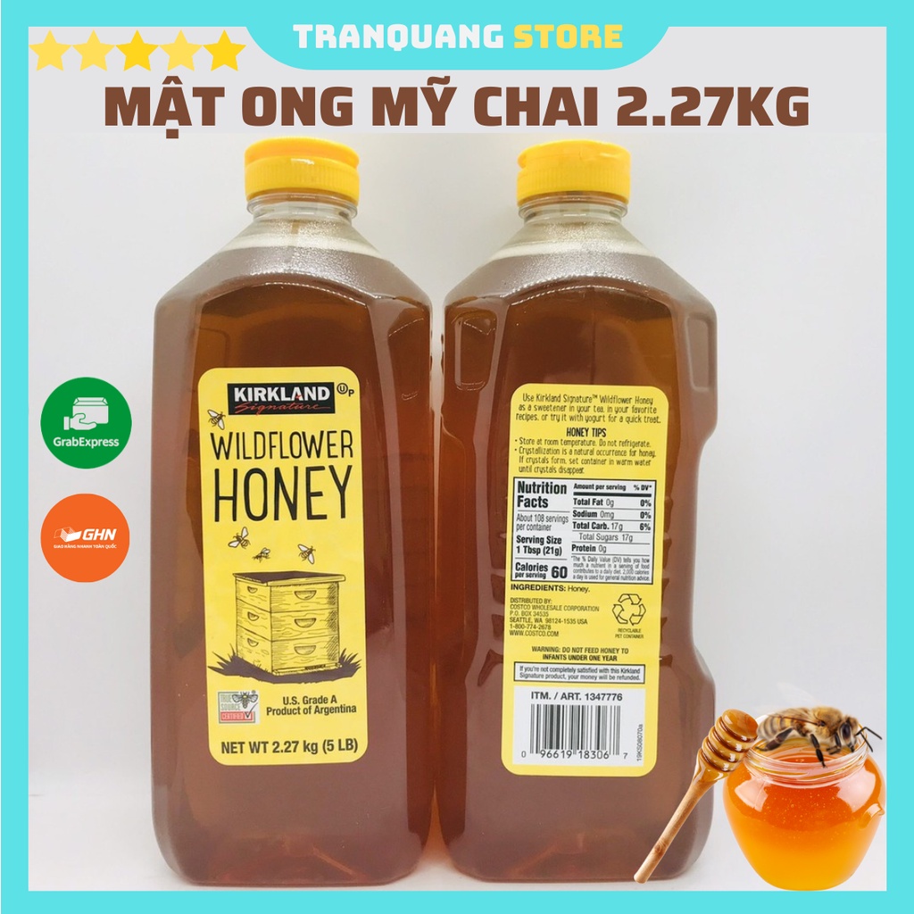 Mật Ong Nguyên Chât Kirkland Organic Honey Bears Nhập Khẩu Từ Mỹ - Chai nhỏ 680ml và Chai lớn 2.27kg