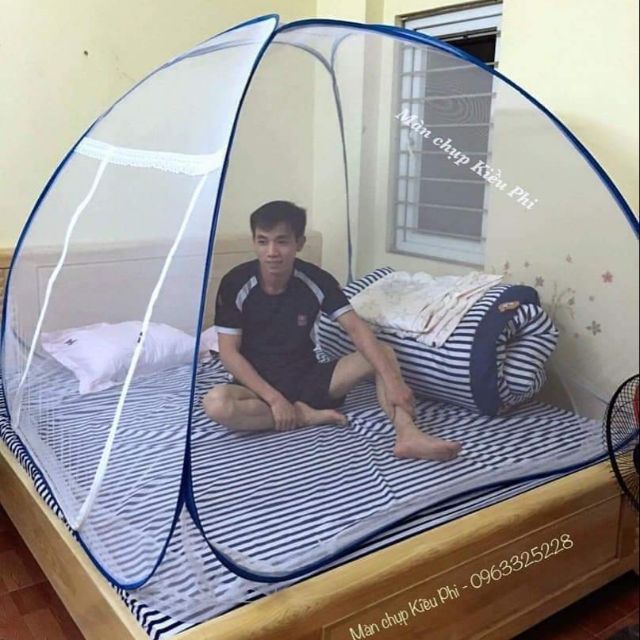 Màn chụp gia đìnhMàn tự bung không chỉ dùng với giường, đệm, bạn có thể dùng màn trên sàn, trùm qua võng, xe nôi xe đâ