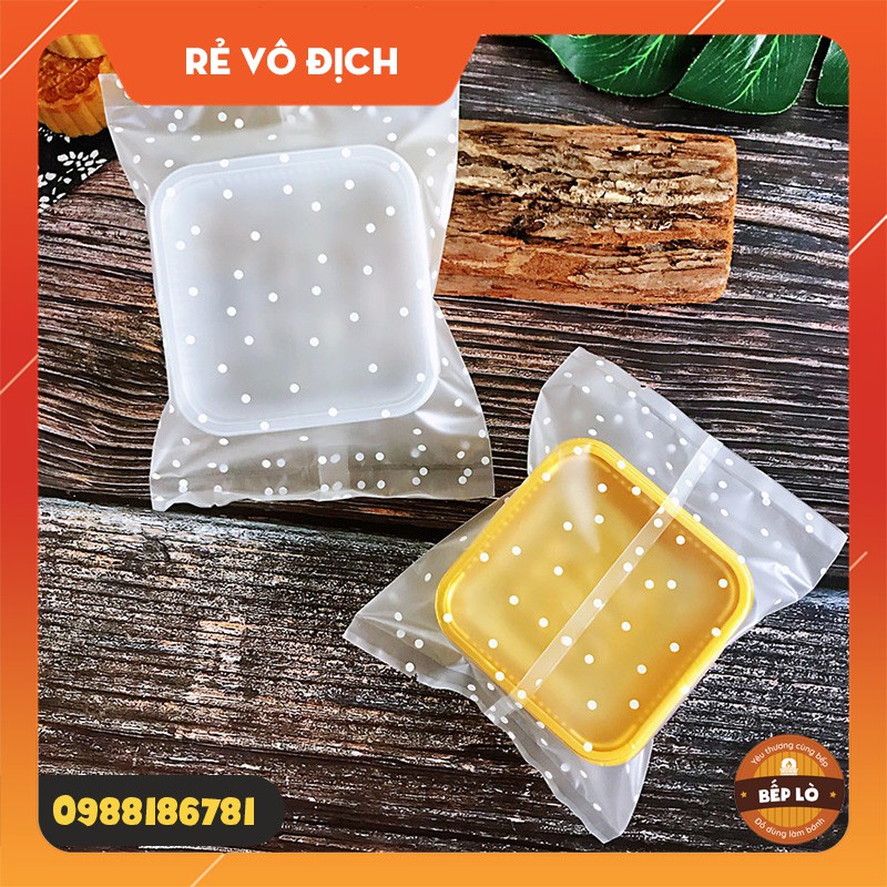 Túi đựng bánh trung thu chấm bi SIÊU ĐẸP loại 50gr 75gr 100gr 125gr 150gr 200gr  - 1 set 100 túi