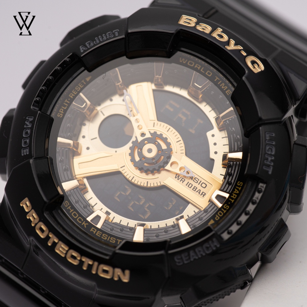 Đồng Hồ Điện Tử Nữ Casio Baby-G  WATCHSTORE BA-110-1ADR Thiết Kế Mặt Kính Khoáng 43.5mm, Dây Và Vỏ Nhựa Bền Bỉ