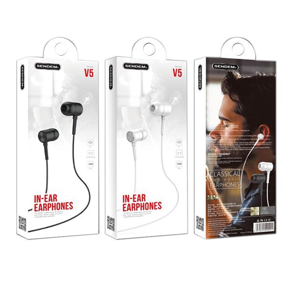 [Mã 2404EL10K giảm 10K đơn 20K] Tai Nghe In-Ear Super Bass Sendem V5 - Thể Thao - Cách Âm - Chất Âm Ấm Hay