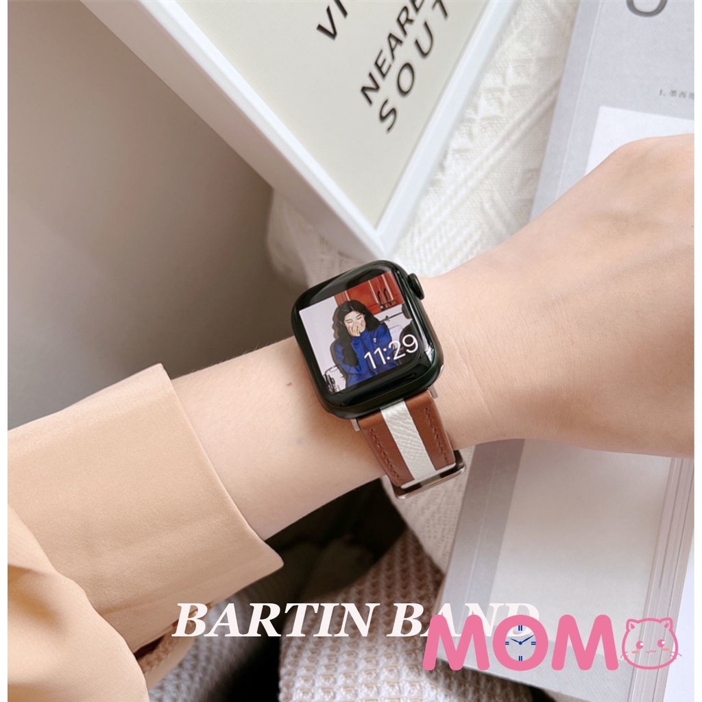 Dây Đeo Bằng Da Bò Cho Đồng Hồ Smart Watch Serise 7 6 SE 5 4 3 2 45mm 41mm 42MM 38MM 44MM 40MM