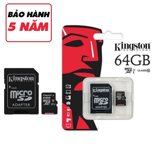 Thẻ nhớ Kingston 64GB Micro SD Class 10 - Bảo hành 5 năm