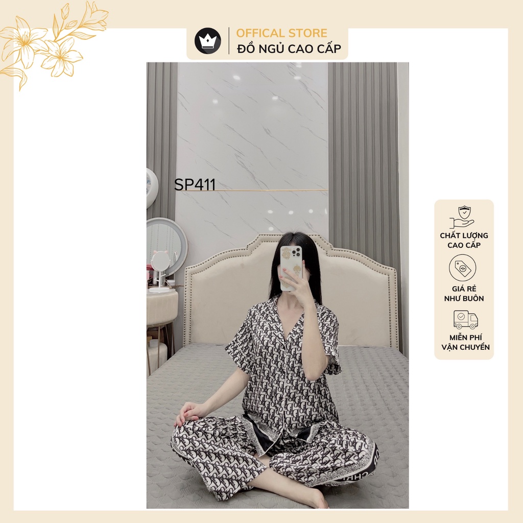 [ Siêu Hot ] Bộ Đồ Pijama lụa - Bộ lụa cộc tay quần dài chất liệu mát lịm | BigBuy360 - bigbuy360.vn