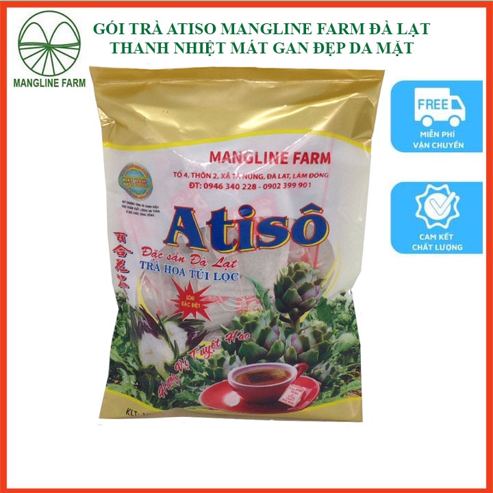 Trà atiso Mangline Farm Đà Lạt gói 100 túi lọc thanh nhiệt mát gan ăn ngon ngủ tốt đẹp da mặt
