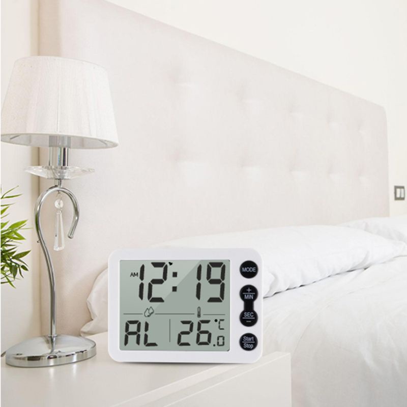 Đồng Hồ Kỹ Thuật Số Cảm Biến Nhiệt Độ / Độ Ẩm Chống Thấm Nước Có Cốc Hút Tiện Dụng Cho Nhà Bếp