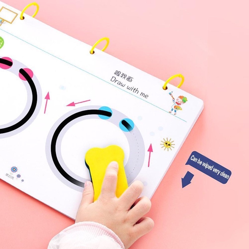 Bộ tập tô vẽ thông minh xoá được, đồ chơi giáo dục sớm cho bé, nét cơ bản, nối số montessori rèn luyện tính kiên trì