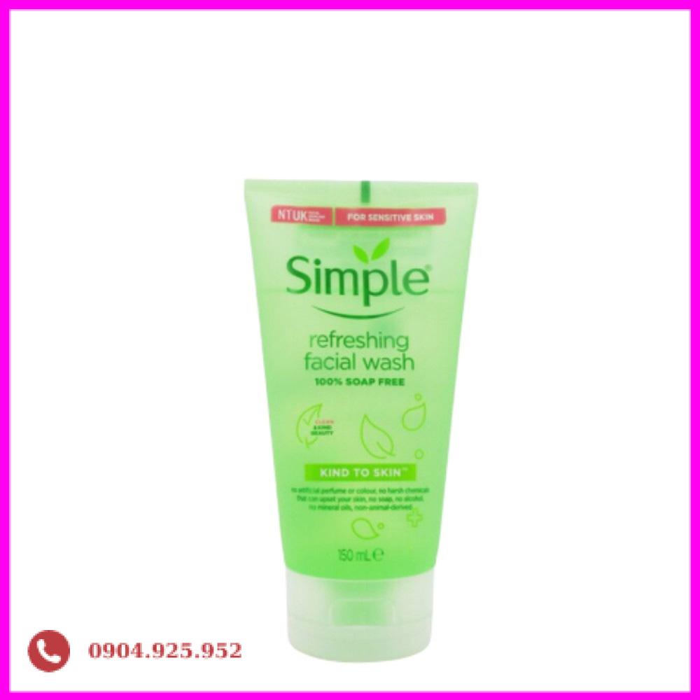 Sữa rửa mặt Simple Kind to Skin Refreshing Facial Wash Gel 150ml