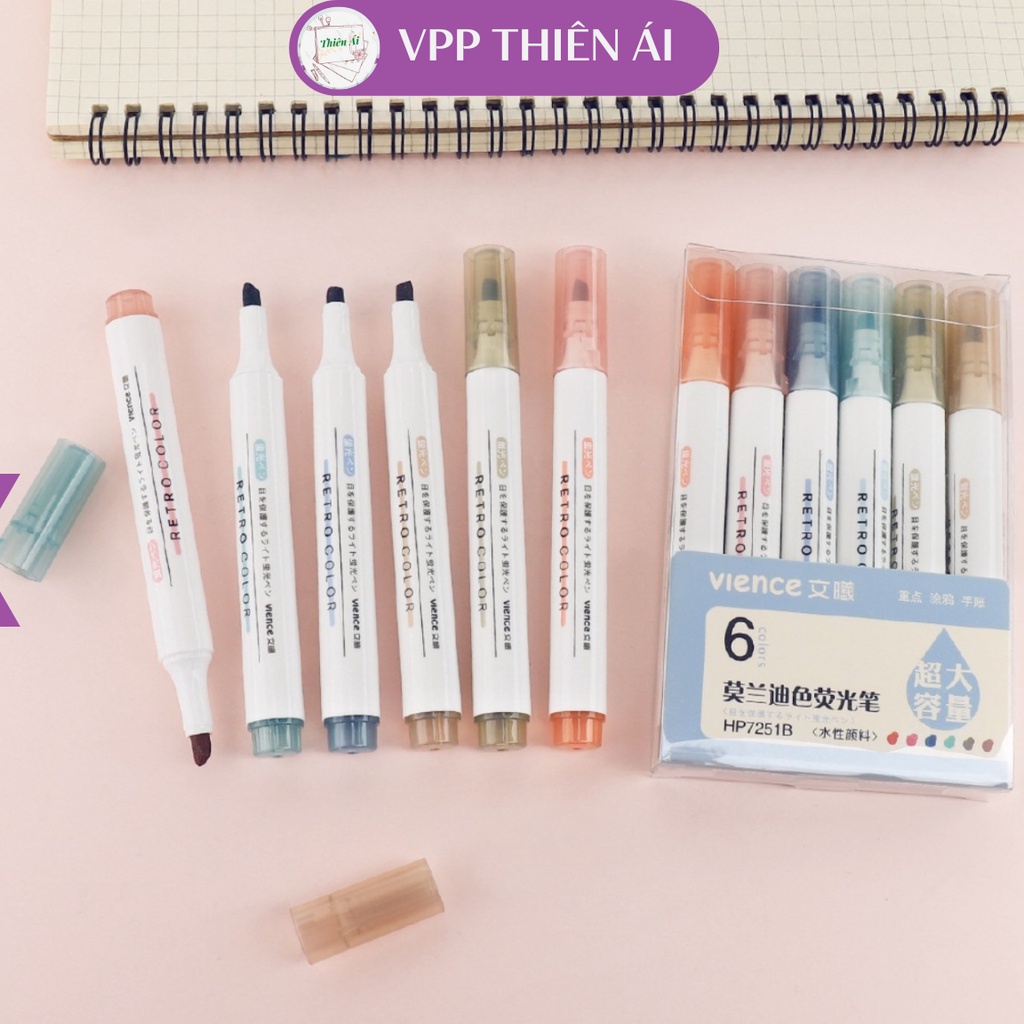 [Mã LIFEBOOK2 giảm 10% đơn 0Đ] Bút highlight pastel dạ quang ghi nhớ dòng cute đánh dấu nhiều màu