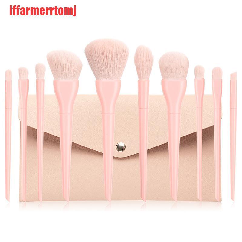 {iffarmerrtomj}10PCS Makeup Brushes Sets Foundation Blusher Brush Candy Cosmetic Make Up Tool LAD