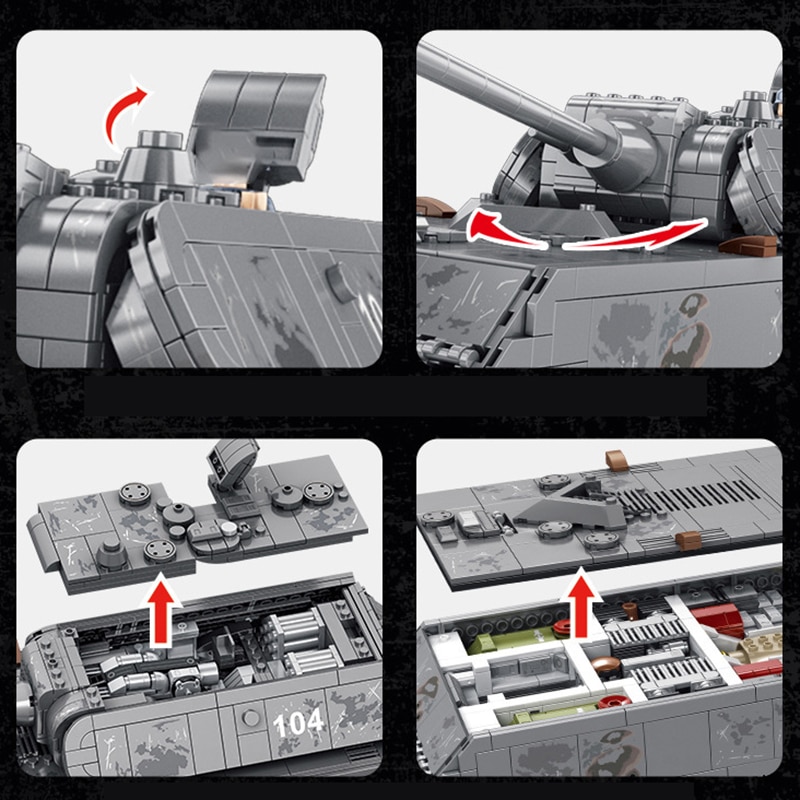 2021 New Đồ chơi Lắp ráp Mô hình xe tăng MOC Number Aight Mouse Tank  Panzer Maus 2127PCS Military  Toys for Kids  Gifts