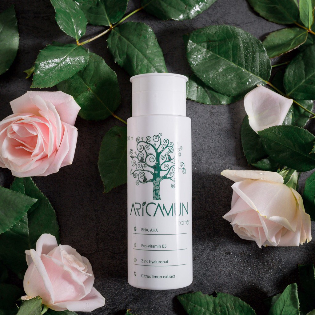 Aricamun Toner - Nước cân bằng dưỡng da AHA/BHA cấp ẩm, làm dịu, sạch sâu, chống lão hóa [arica, cpc1, nước hoa hồng]