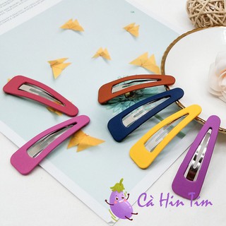 Kẹp tóc trơn nhiều màu hình giọt nước trendy 7cm phong cách Hàn Quốc PKT005